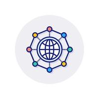 ícone de rede global em vetor. logotipo vetor