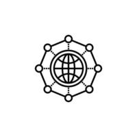 ícone de rede global em vetor. logotipo vetor