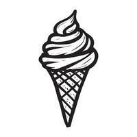 mão desenhado ilustração do gelo creme cone vetor