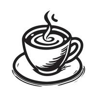 mão desenhado ilustração do quente beber servido em a vidro, café, chocolate, chá vetor