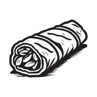 mão desenhado ilustração do burrito vetor