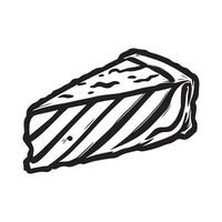 mão desenhado ilustração do uma fatiado queijo vetor