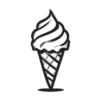 mão desenhado ilustração do gelo creme cone vetor