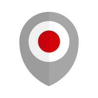 plano Projeto japonês bandeira mapa PIN ícone. vetor. vetor
