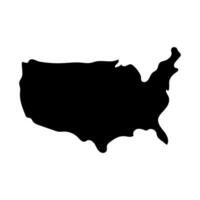 Unidos estados mapa silhueta ícone. vetor. vetor