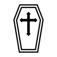 simples dia das Bruxas cristão caixão ícone. vetor. vetor