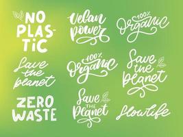 100 letras de vetor natural carimbo ilustração slogan caligrafia