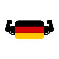 músculos e a alemão bandeira. alemão poder. vetor. vetor