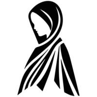 silhueta do uma mulher vestindo uma hijab vetor