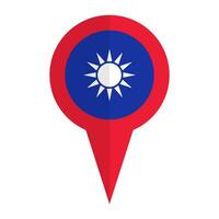 Taiwan bandeira mapa PIN ícone. Taiwan localização. vetor. vetor