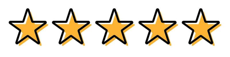 moderno cinco Estrela ícone. Reveja e avaliação. vetor. vetor