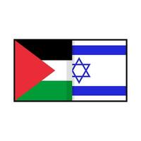 metade palestino bandeira e metade Israel bandeira. vetor. vetor