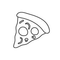 mão desenhado crianças desenhando desenho animado vetor ilustração fofa pizza ícone isolado em branco fundo