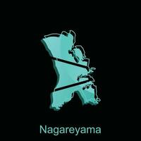 mapa cidade do nagareyama projeto, Alto detalhado vetor mapa - Japão vetor Projeto modelo
