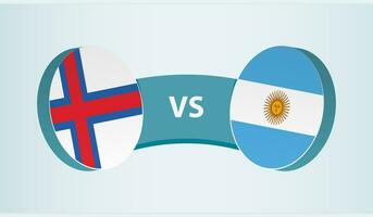 faroé ilhas versus Argentina, equipe Esportes concorrência conceito. vetor