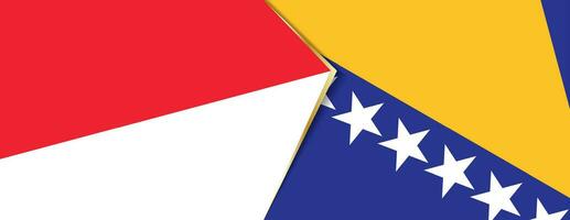 Indonésia e Bósnia e herzegovina bandeiras, dois vetor bandeiras.