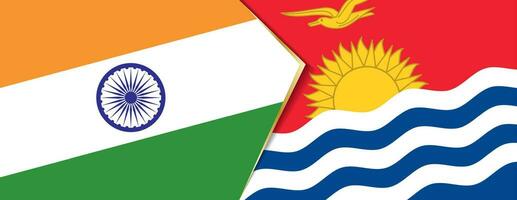 Índia e Kiribati bandeiras, dois vetor bandeiras.