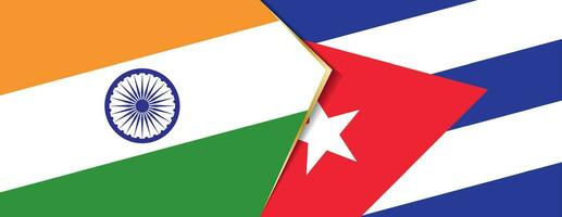 Índia e Cuba bandeiras, dois vetor bandeiras.