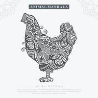 vetor de mandala de animais de fazenda. elementos decorativos vintage.