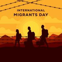 vetor Projeto internacional migrantes dia ilustração