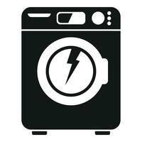 quebrado elétrico do lavando máquina ícone simples vetor. limpeza serviço vetor