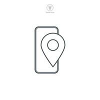 GPS telefone ícone símbolo vetor ilustração isolado em branco fundo