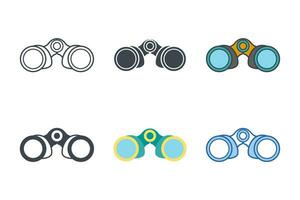 binocular ícone coleção com diferente estilos. binocular ícone símbolo vetor ilustração isolado em branco fundo