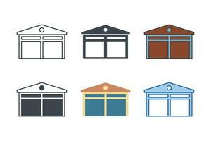 armazém ícone coleção com diferente estilos. logística armazém ícone símbolo vetor ilustração isolado em branco fundo