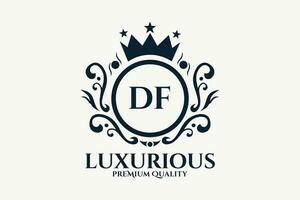 inicial carta df real luxo logotipo modelo dentro vetor arte para luxuoso branding vetor ilustração.