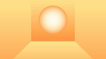 3d fundo geométrico luz Sombrio laranja amarelo moderno quarto com profundo círculo portal moderno gradiente vetor