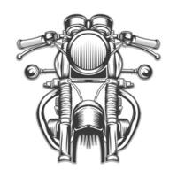vintage motocicleta frente Visão conceito vetor mão desenhando