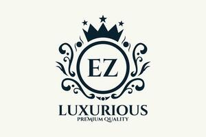 inicial carta ez real luxo logotipo modelo dentro vetor arte para luxuoso branding vetor ilustração.