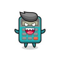 ilustração do personagem mascote da calculadora do mal vetor