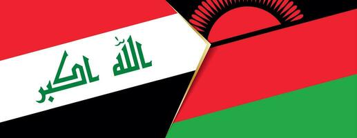 Iraque e malawi bandeiras, dois vetor bandeiras.