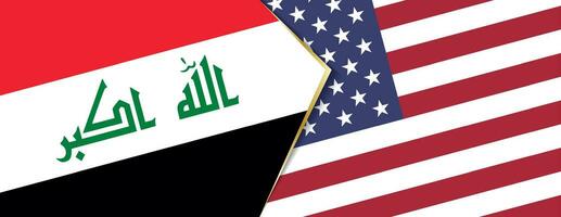 Iraque e EUA bandeiras, dois vetor bandeiras.
