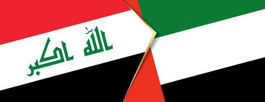Iraque e Unidos árabe Emirados bandeiras, dois vetor bandeiras.