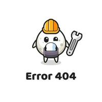 erro 404 com o mascote onigiri fofo vetor