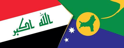 Iraque e Natal ilha bandeiras, dois vetor bandeiras.