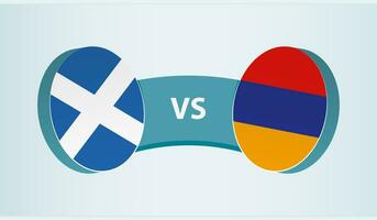 Escócia versus Armênia, equipe Esportes concorrência conceito. vetor
