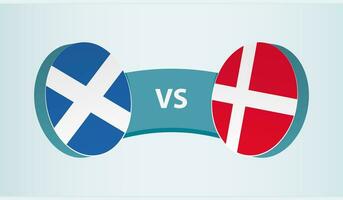 Escócia versus Dinamarca, equipe Esportes concorrência conceito. vetor