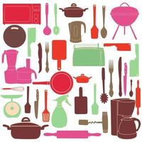 ilustração vetorial de utensílios de cozinha para cozinhar vetor