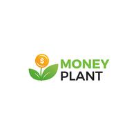 Logotipo da planta de dinheiro. Crescimento de investimentos e investimentos. Logotipo do Fundo Fiduciário. vetor