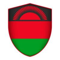 malawi bandeira dentro escudo forma. vetor ilustração.