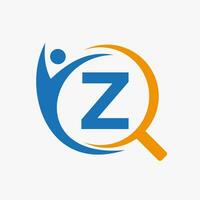 carta z procurar e saúde logotipo Projeto. comunidade localizador logotipo símbolo vetor