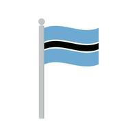 bandeira do botsuana em mastro de bandeira isolado vetor