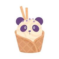 sorvete de panda vetor