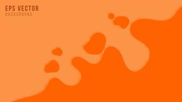 forma de fundo abstrato líquido laranja com sombra vetor