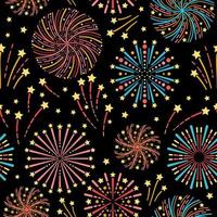 costura padrão com fogos de artifício à noite. para festa de aniversario