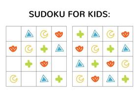 jogo de sudoku para crianças com imagens fofas. vetor