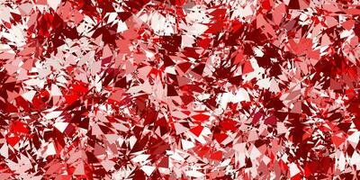 textura vector vermelho claro com triângulos aleatórios.